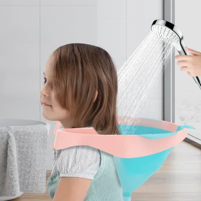 Bassin de lavage de cheveux pliable, bleu ou rose – image 3