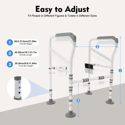 Cadre de toilettes réglable en acier au carbone – image 3