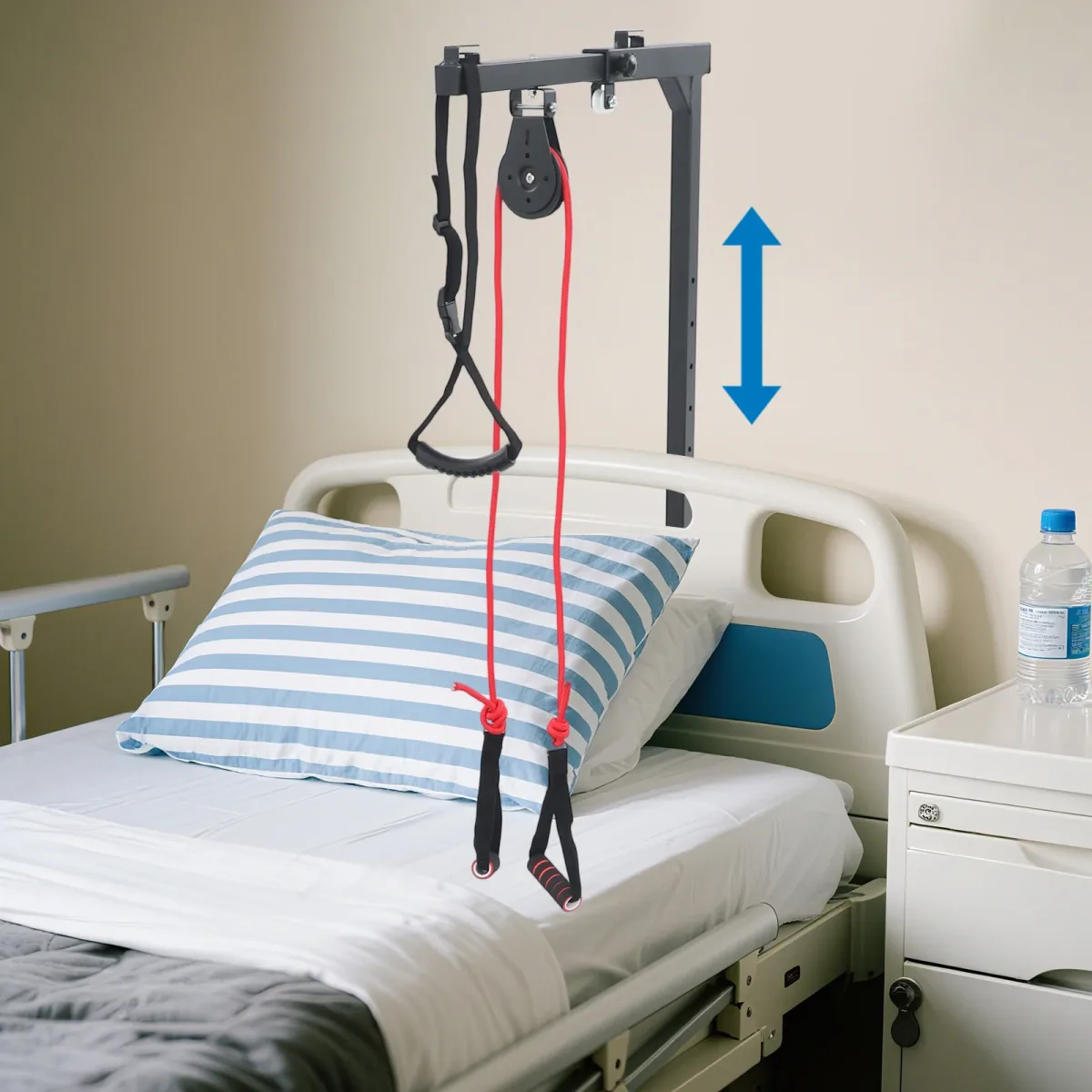Cadre sur pied réglable en acier noir pour lit