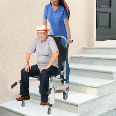 Chaise d'escalier pliable à 4 roues, noire – image 2