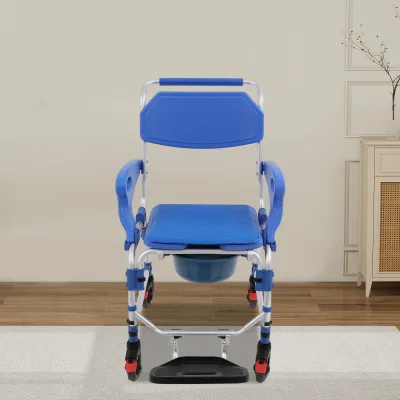 Chaise de toilette à roulettes et freins – image 2