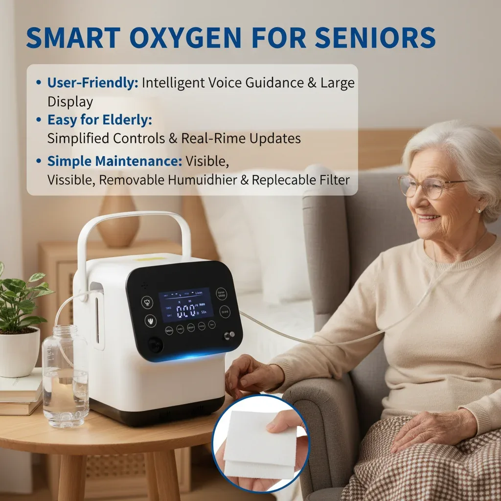 Concentrateur d'oxygène avec nébuliseur et télécommande