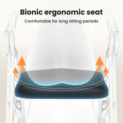 Déambulateur pliable à roulettes avec siège – image 3