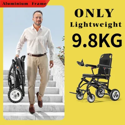 Fauteuil roulant électrique pliable en aluminium