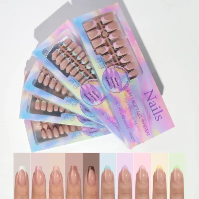 Faux ongles à presser amande, 150 pièces