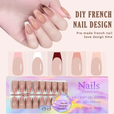 Faux ongles à presser amande, 150 pièces – image 3
