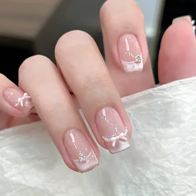 Faux ongles courts à strass, boîte de 24 pièces – image 2