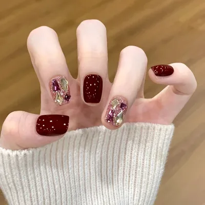 Faux ongles courts à strass, boîte de 24 pièces – image 3