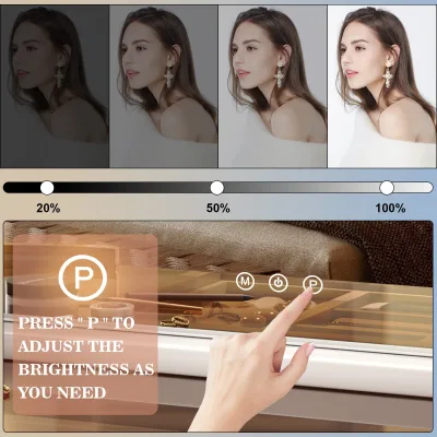 Miroir de maquillage blanc à 14 lumières LED – image 3