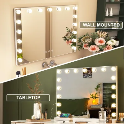 Miroir de maquillage lumineux à LED, cadre inox – image 3