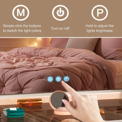 Miroir de maquillage lumineux à LED de table – image 3