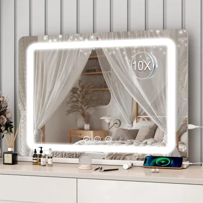 Miroir de maquillage lumineux à LED sans cadre