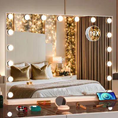 Miroir de maquillage rectangulaire à 17 LED – image 2