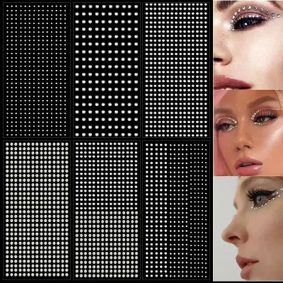 Perles adhésives pour visage et cheveux, 2, 3 et 4 mm