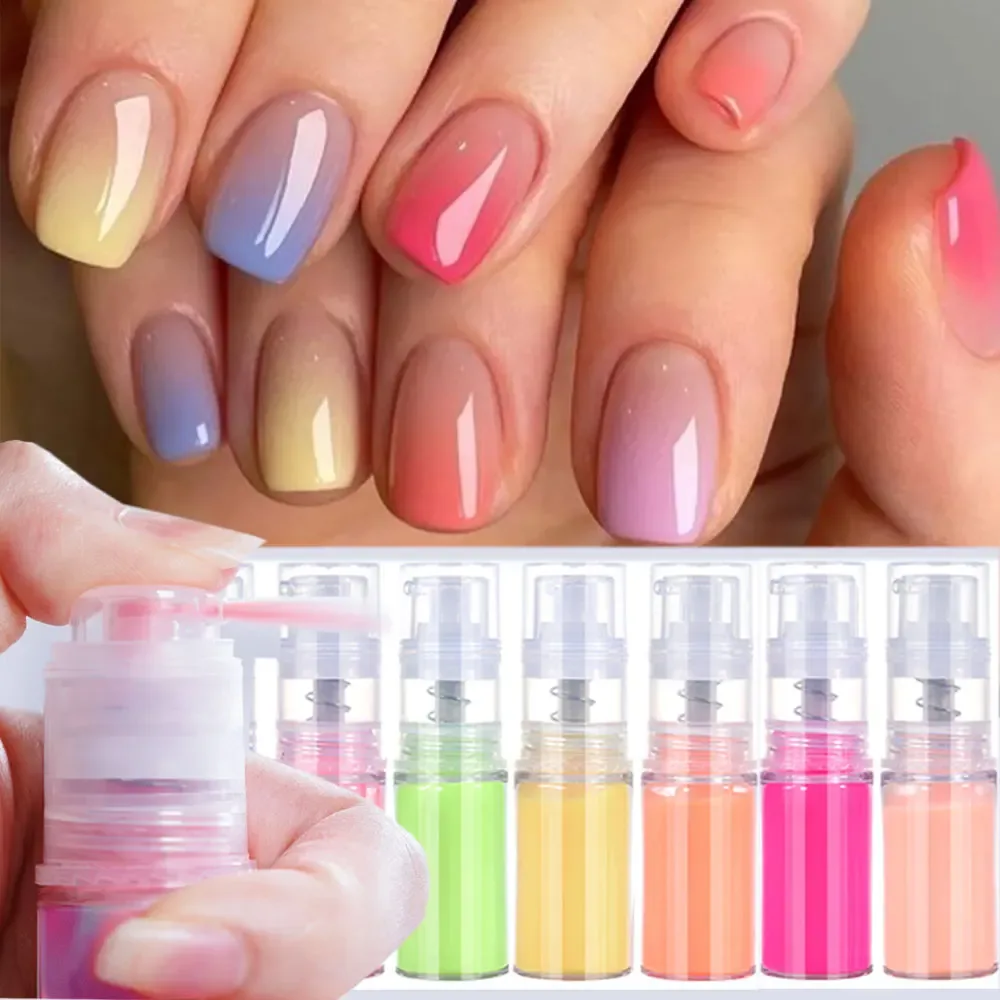 Poudre ombrée pour ongles, 12 couleurs néon