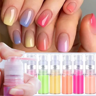 Poudre ombrée pour ongles, 12 couleurs néon